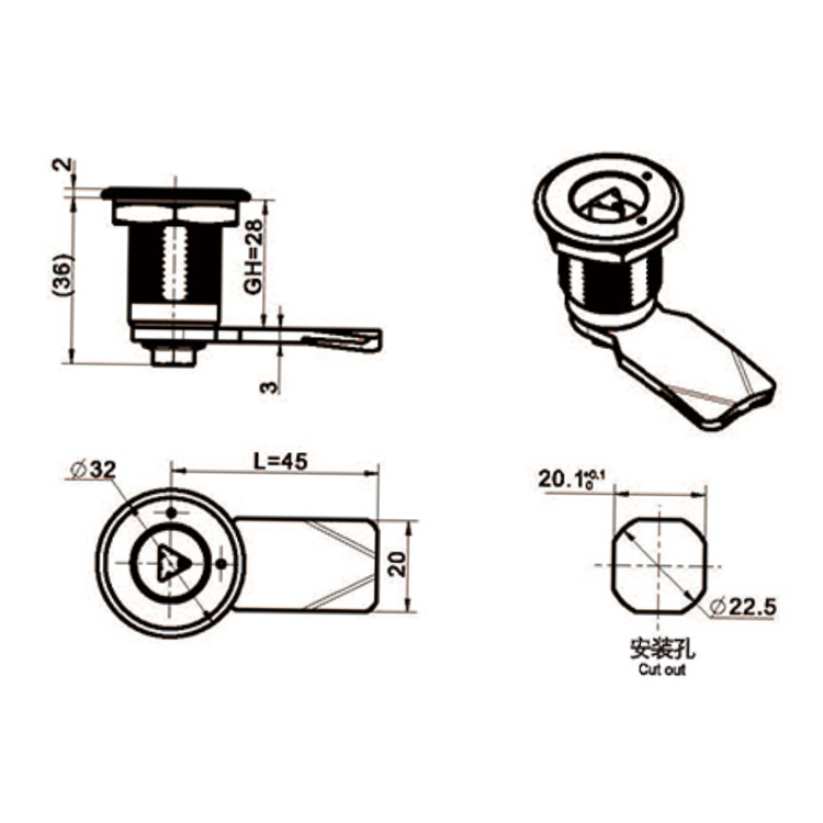 Тип инструмента Cam Lock-A6014